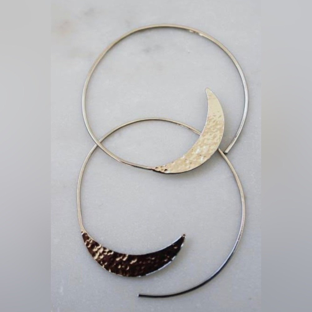Solstice silver hoop earrings